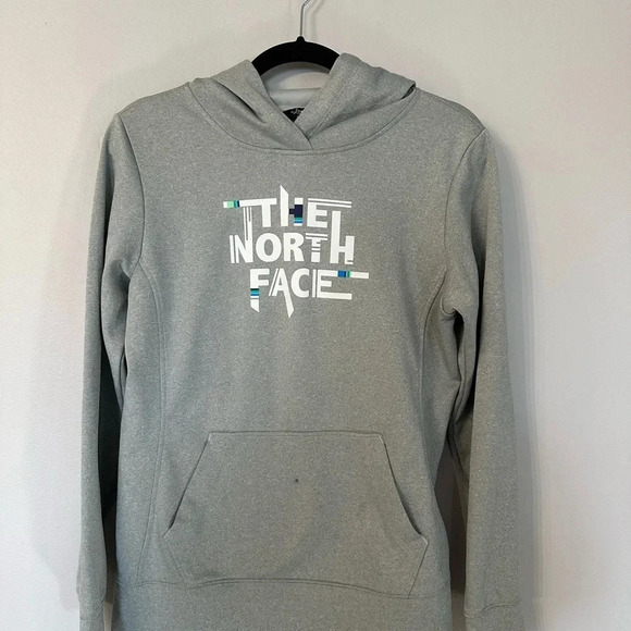 The North Face Women’s Light Gray Hooded Sweatshirt Size M Regular GUC - Picture 2 of 9